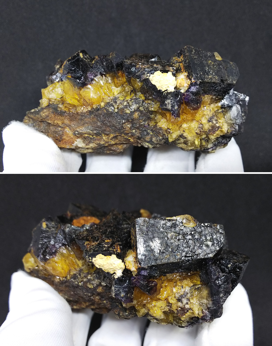ブラックフローライト ドイツ・10000Ritter鉱山産 蛍石 結晶 原石 標本