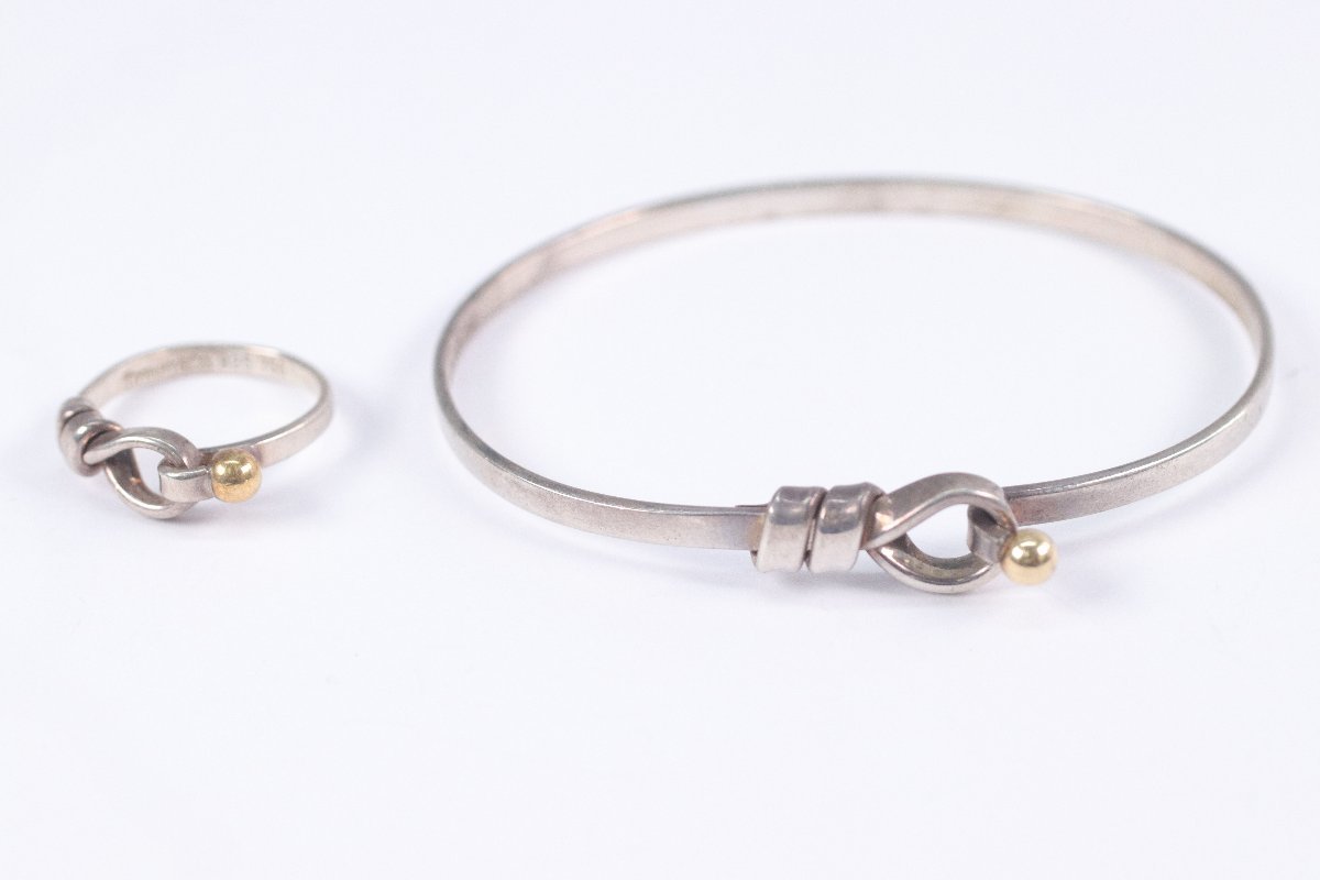 2点】 TIFFANY&Co. ティファニー バングル 指輪 フック&アイ シルバー 