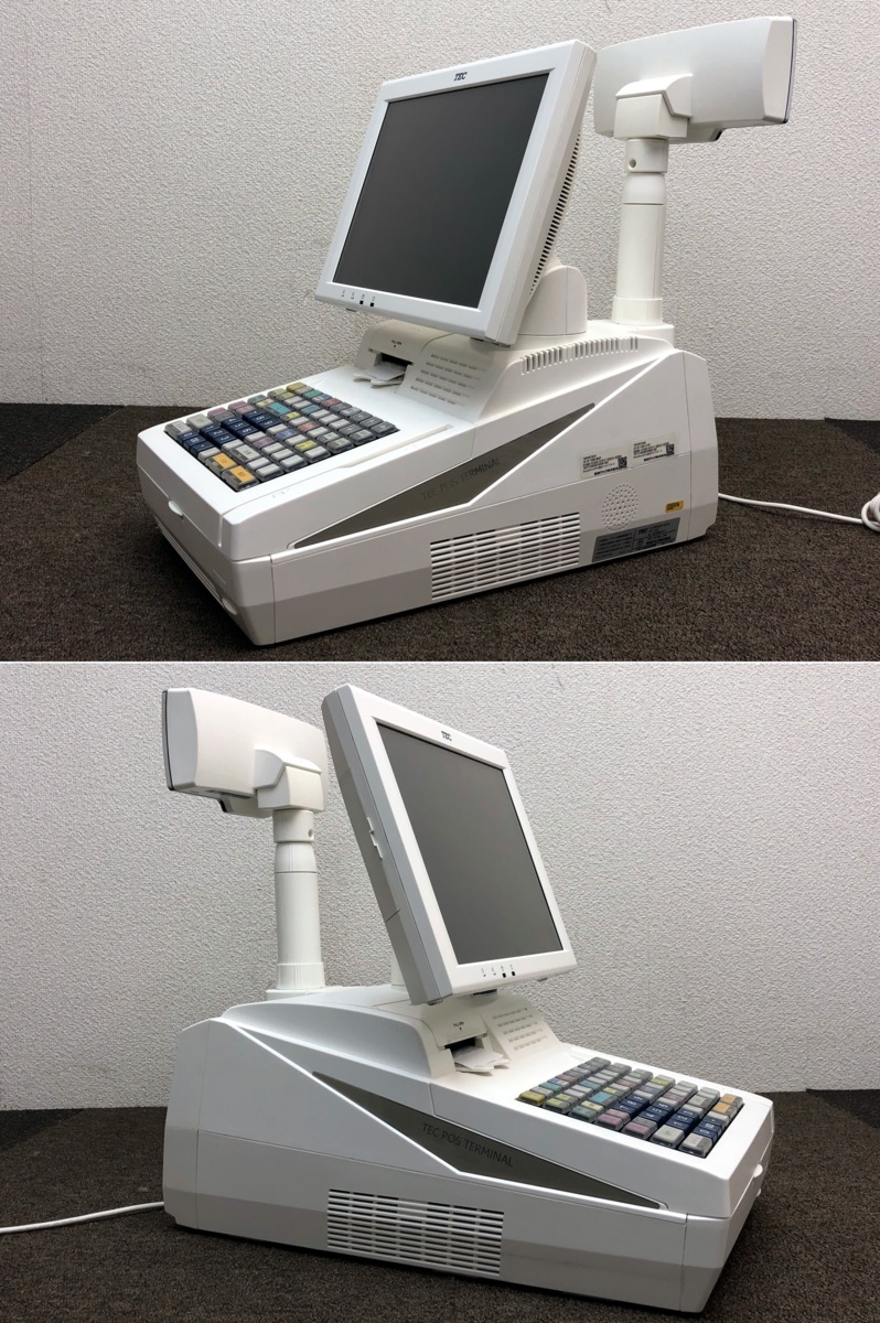 ⑩ 東芝テック TEC QT-100 12.1型 POS レジ＋ドロワー DRW-4650V6-F1 通電