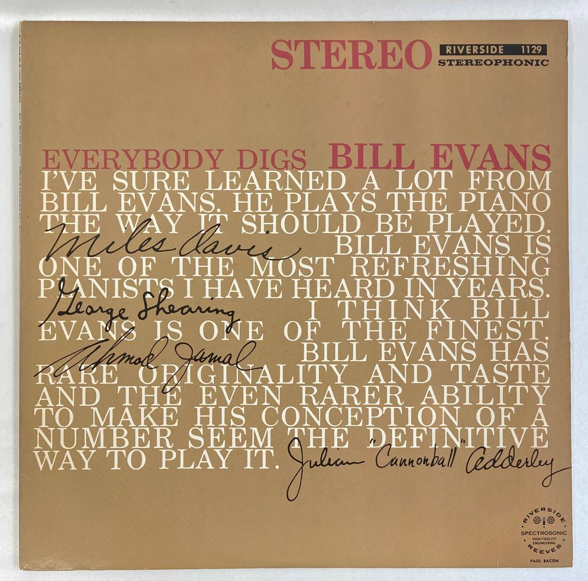  ビル エヴァンス Bill Evans / Everybody Digs Bill Evans 米盤LP OJC OJC-068(ジャズ一般)｜売買されたオークション情報、yahooの商品情報をアーカイブ公開 - オークファン ジャズ一般