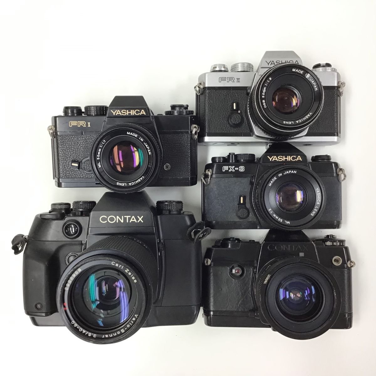 CONTAX AX 137 YASHICA FRⅡ FRⅠ 他 ボディ レンズ 5点セット まとめ ジャンク品 5073TMC(コンタックス ...