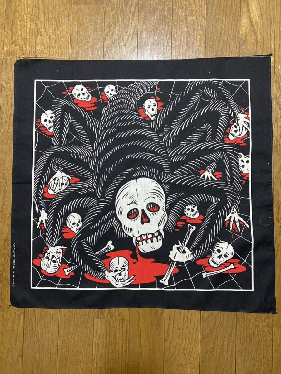 ビンテージ バンダナ スカル柄
