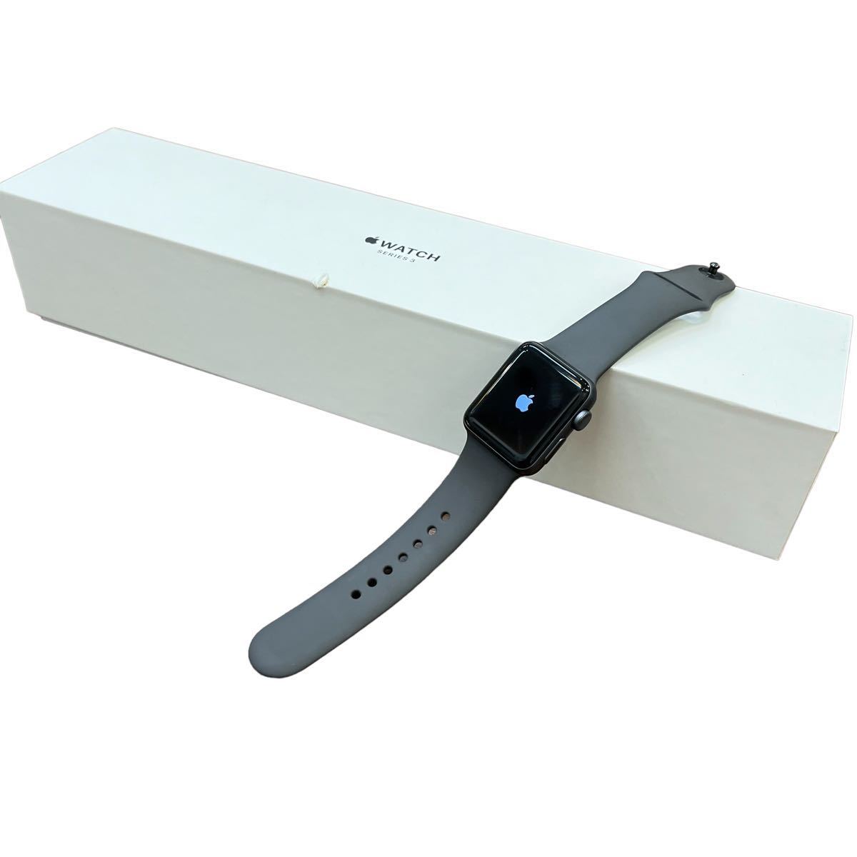 【1円スタート】Apple Watch Series 3 アップルウォッチ 38mm スペースグレイ アルミニウム GPSモデル 本体 箱付き A1858 稼動品 完備品 Apple Watch アップルウォッチ 8GB A1858 42MM