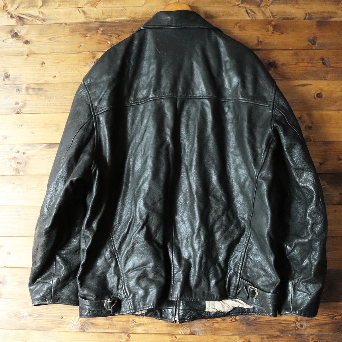 ☆9/T5.25-5 アメリカ古着 DAKOTA シングルライダース 本革 レザー