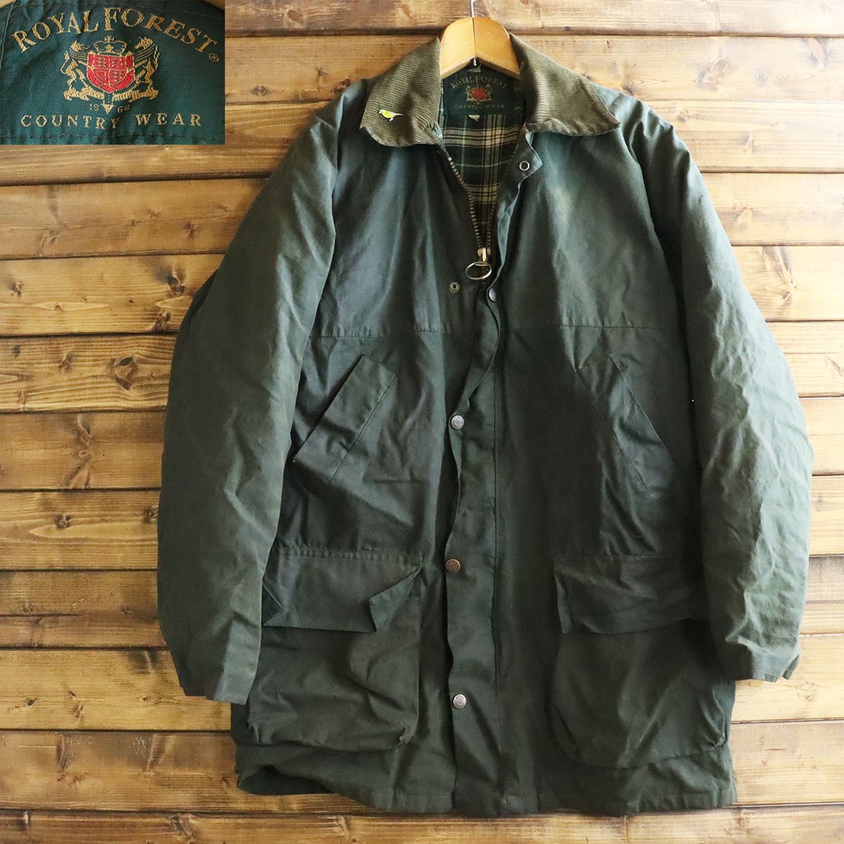 人気SALE，定番 C1/T9.10-3 イングランド製 ROYAL FOREST ワックスコットン オイルジャケット 襟コーデュロイ アウター メンズ XS 緑 カーキ系(Mサイズ)｜売買されたオークション情報、yahooの商品情報をアーカイブ ジャンパー、ブルゾン一般