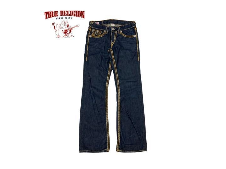 HA127◯ TRUE RELIGION デニム ジーンズ オレンジステッチ W31 RN 