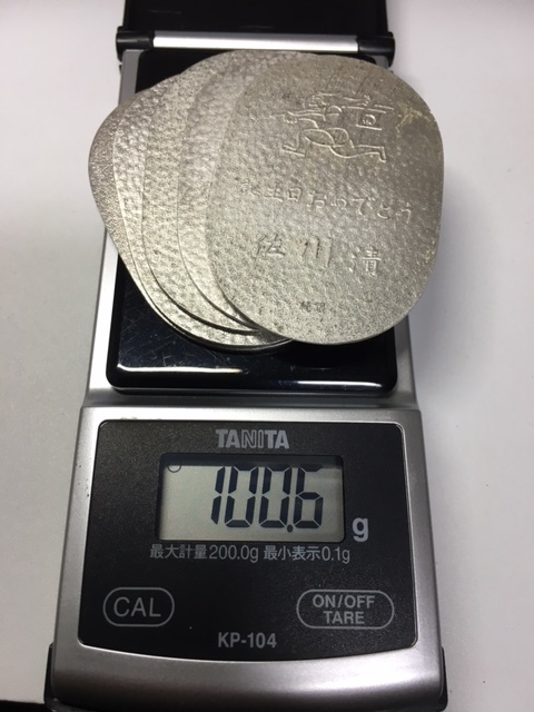 純銀小判☆佐川急便 非売品 約20g×5枚セット G792☆佐川急便 誕生日