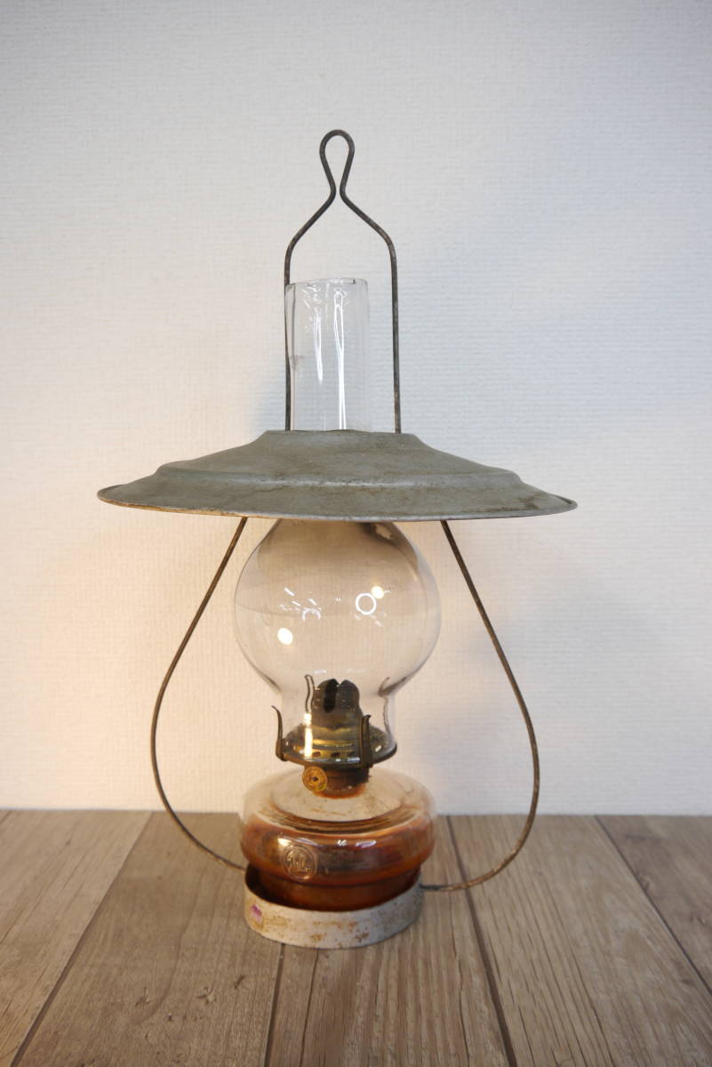 オイルランプ 安全壺 ランプ/アルコールランプ/ランタン/オイルランタン/アルコールランタン ガラス製 シェード 昭和レトロ 当時物 U061