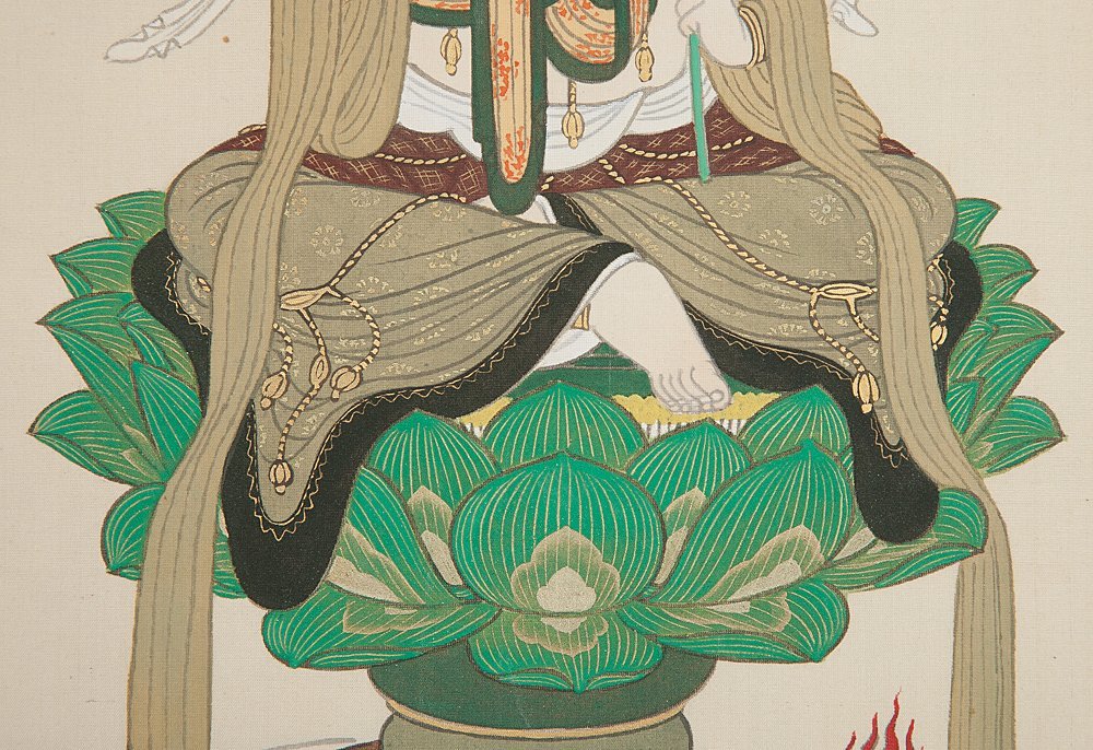 普 賢 菩薩 仏画 五 掛軸 仏画 普賢菩薩 絹本 彩色 在款 春芳 共