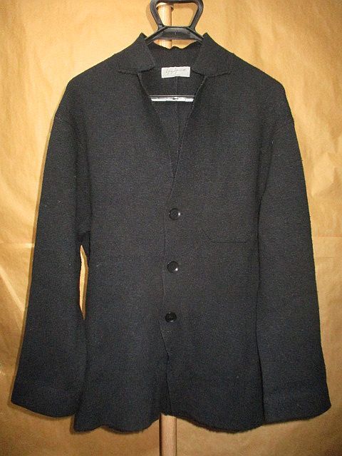 ヨウジヤマモト　オム yohji yamamoto POUR HOMME　ニット　テーラード　ジャケット　3　黒 Yohji Yamamoto POUR × PENDLETON COLLECTION