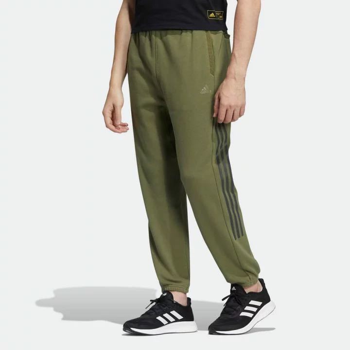2XL （XO）新品正規品 adidas アディダス スウェットパンツ 緑系 カーキ フリース スポーツウェア ジョガーパンツ XXL HD0036