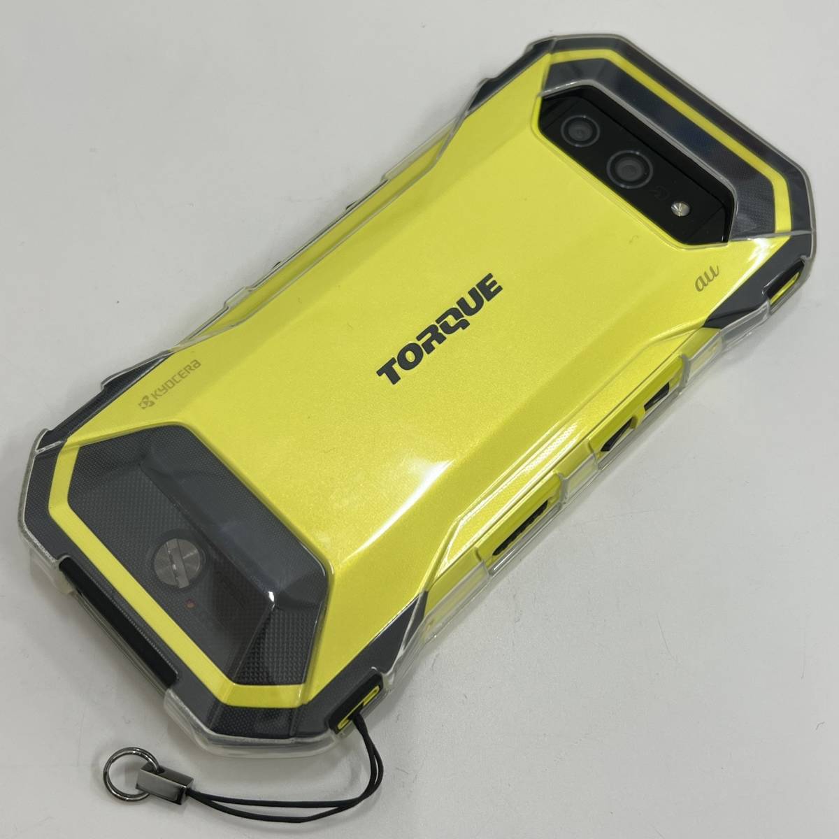 #4312 外観 携帯 au TORQUE トルク 5G KYOUCERA 京セラ KYG01YA SIMフリー 本体 箱有 カバー付き 黄色 ...