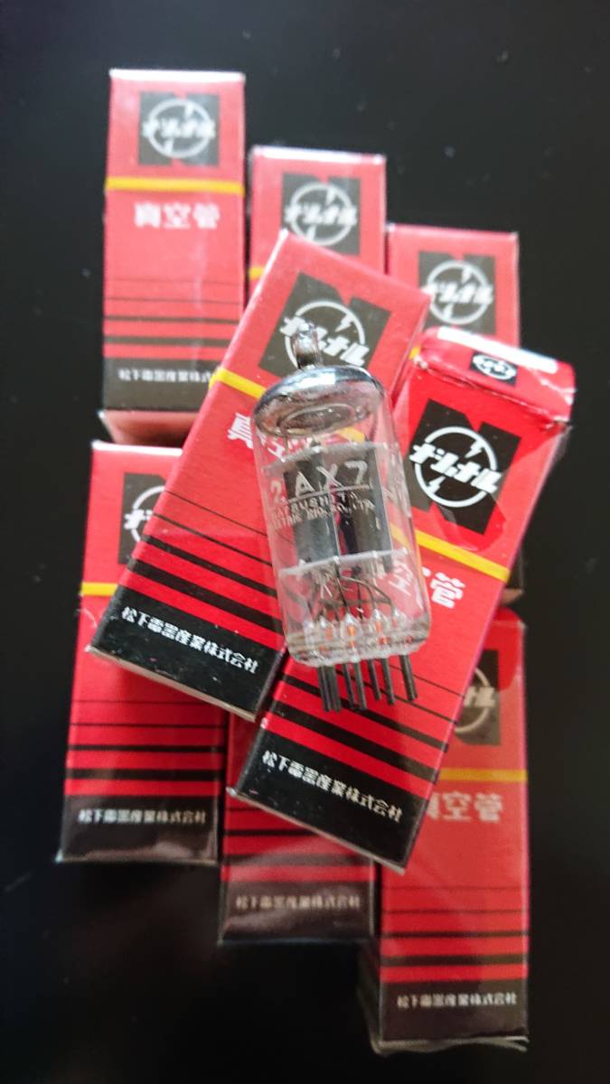 12AX7 真空管 Yahoo!オークション 6be6 4d No.4☆ ナショナル製 真空管(ジャンク品扱い) 12AX7 計8本 未使用未開封品(箱損傷アリ)