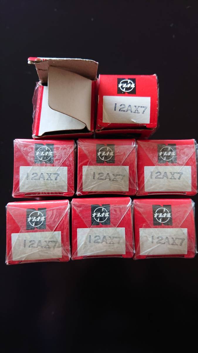12AX7 真空管 Yahoo!オークション 6be6 4d No.4☆ ナショナル製 真空管(ジャンク品扱い) 12AX7 計8本 未使用未開封品(箱損傷アリ)