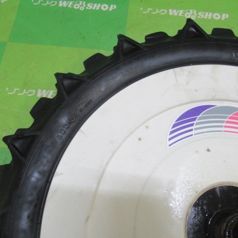 青森 田植機 タイヤ 600X60 前輪 タイヤ 一本 直径 600㎜ 田植え 車輪 乗用 パーツ 部品 中古品