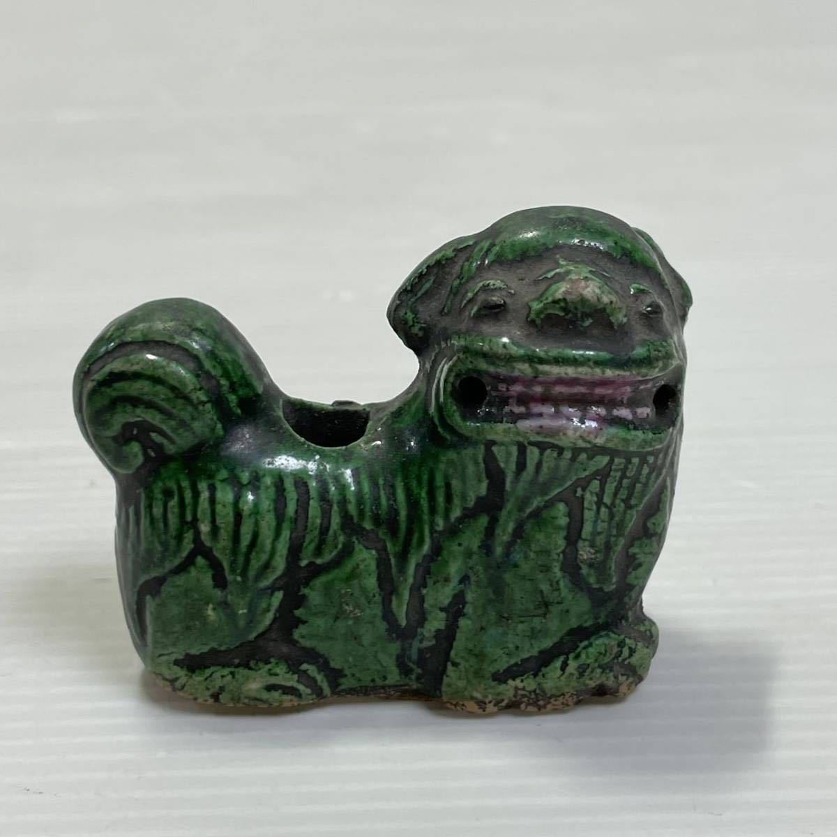 美術品・アンティーク・コレクション 中国 書道具 緑釉 神獣花草文
