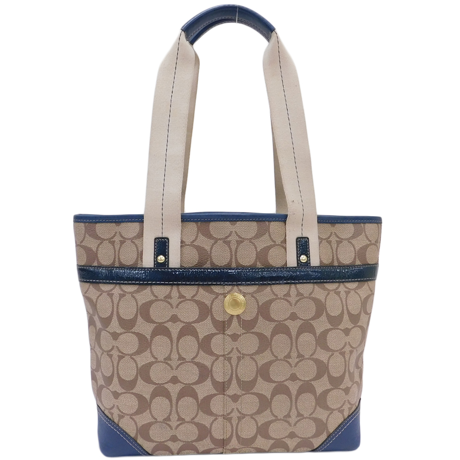 1円 ■ 極美品 コーチ トートバッグ 11350P ブラウン系 PVC×レザー シグネチャー COACH ■ Bmm コーチ COACH 1円 ビジネス ブリーフケース 「日本