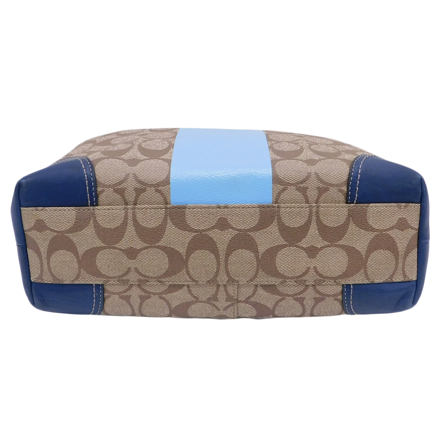 1円 ■ 極美品 コーチ トートバッグ 11350P ブラウン系 PVC×レザー シグネチャー COACH ■ Bmm コーチ COACH 1円 ビジネス ブリーフケース 「日本
