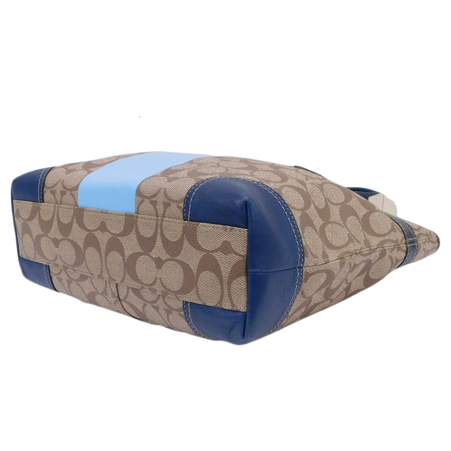 1円 ■ 極美品 コーチ トートバッグ 11350P ブラウン系 PVC×レザー シグネチャー COACH ■ Bmm コーチ COACH 1円 ビジネス ブリーフケース 「日本
