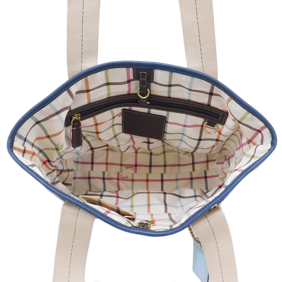 1円 ■ 極美品 コーチ トートバッグ 11350P ブラウン系 PVC×レザー シグネチャー COACH ■ Bmm コーチ COACH 1円 ビジネス ブリーフケース 「日本
