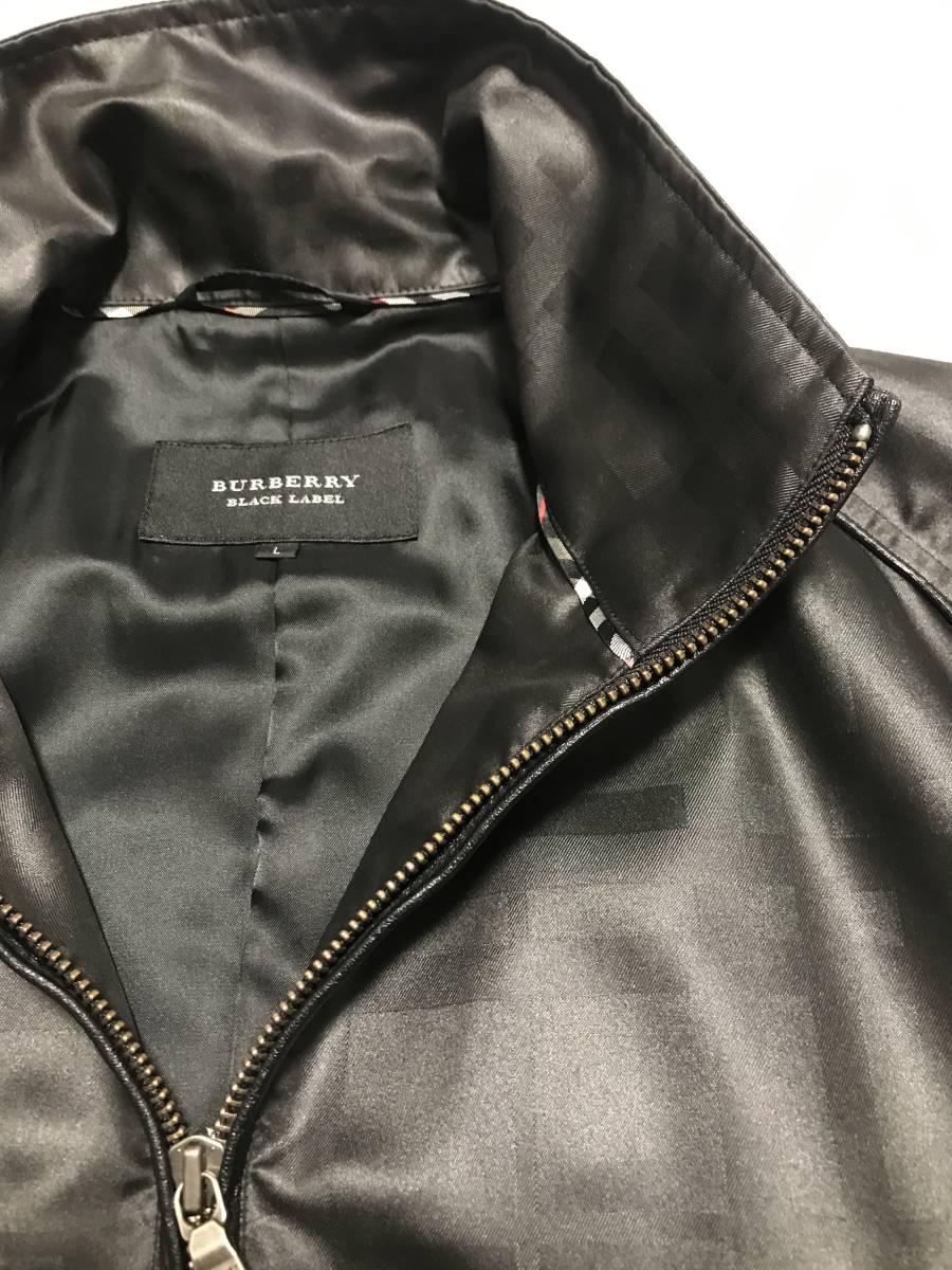 バーバリーブラックレーベル シャドー ナイロンジャケット フード着脱可BURBERRY ホースロゴ シャドーチェック柄ナイロンブルゾン バーバリーブラックレーベル　ナイロンジャケット シャドーチェック　ブルゾン/Lサイズ/ダブルジップ/コート/BURBERRY BLACK LABEL