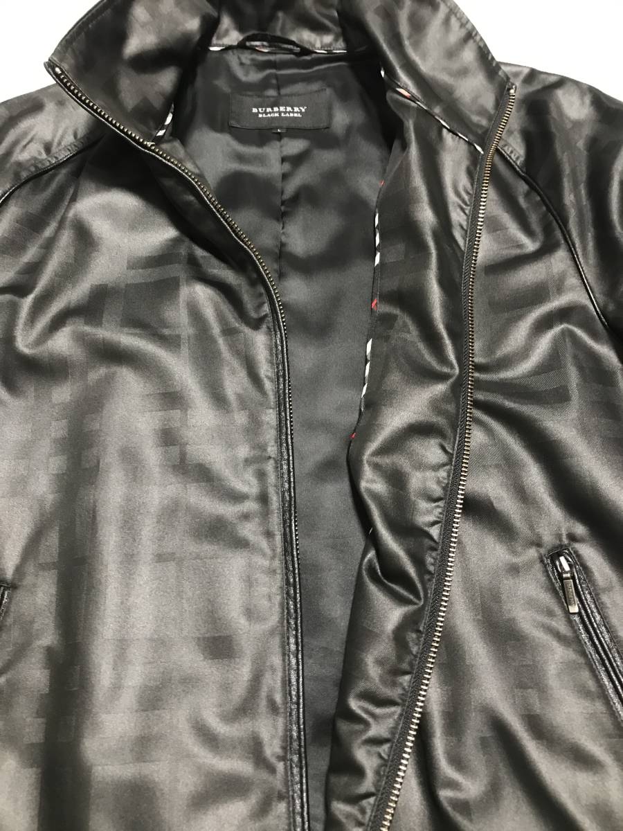 バーバリーブラックレーベル シャドー ナイロンジャケット フード着脱可BURBERRY ホースロゴ シャドーチェック柄ナイロンブルゾン バーバリーブラックレーベル　ナイロンジャケット シャドーチェック　ブルゾン/Lサイズ/ダブルジップ/コート/BURBERRY BLACK LABEL
