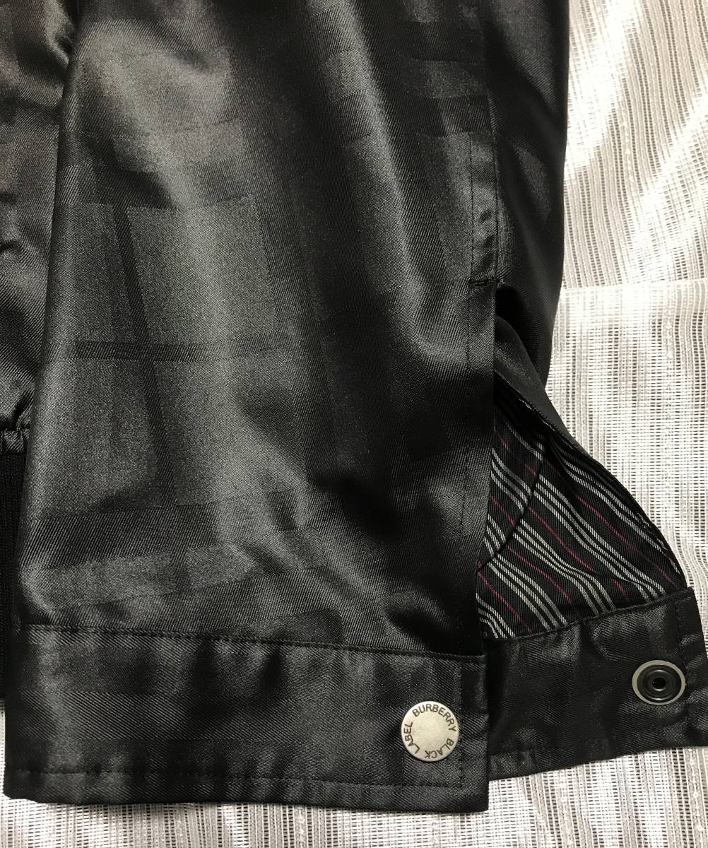 バーバリーブラックレーベル シャドー ナイロンジャケット フード着脱可BURBERRY ホースロゴ シャドーチェック柄ナイロンブルゾン バーバリーブラックレーベル　ナイロンジャケット シャドーチェック　ブルゾン/Lサイズ/ダブルジップ/コート/BURBERRY BLACK LABEL