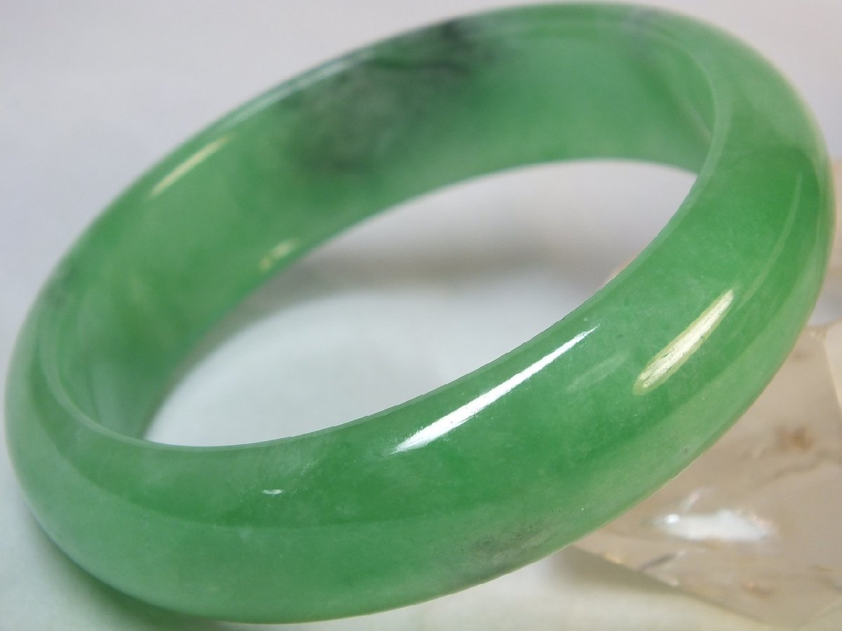 △▽□龍香堂□A貨ミャンマー翡翠バングル55mm即決v8*