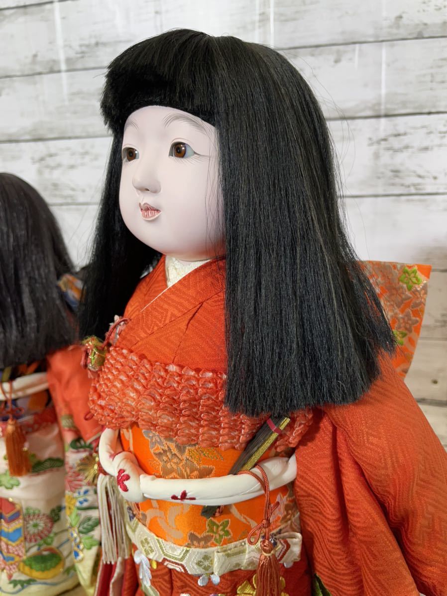 22D11-09：市松人形 2体 姉妹？ 作者同一 市松人形 日本人形 【公式通販】