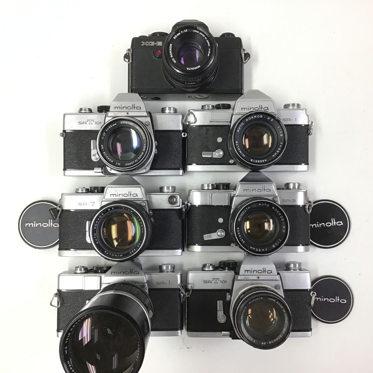 MINOLTA SRT101 ， SR-3 ， SR-7 + レンズ 1.4/58 ， 3.5/200 他 一眼