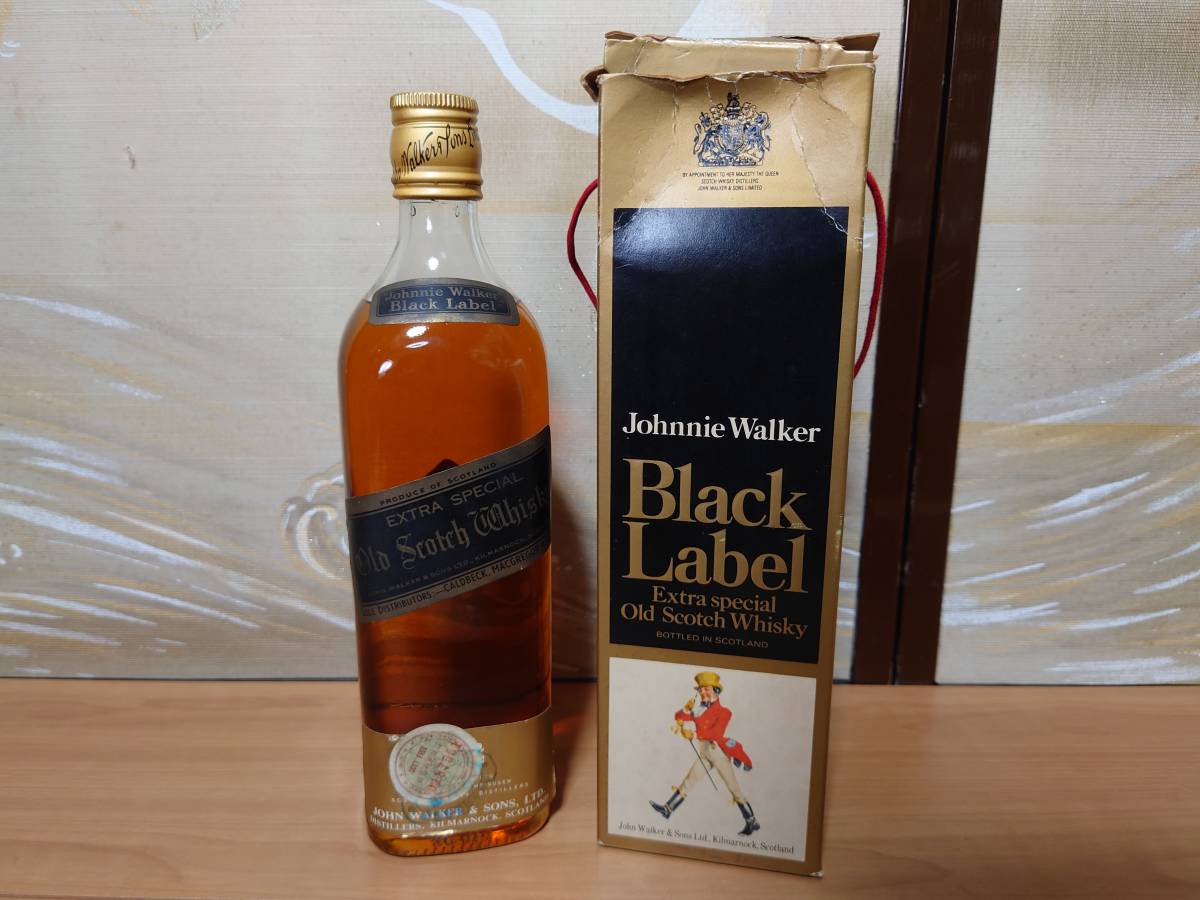 白紋章 ジョニーウォーカー ブラックラベル 金キャップ 箱付き 約