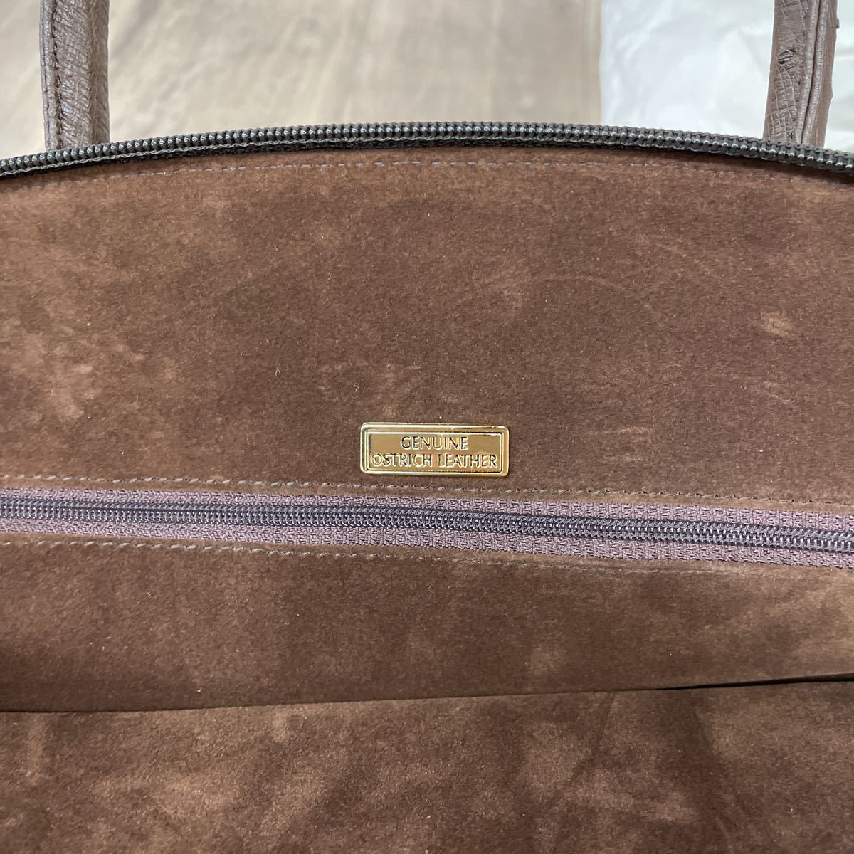 オーストリッチ レザー 高級 2way ハンドバッグ ショルダーバッグ 