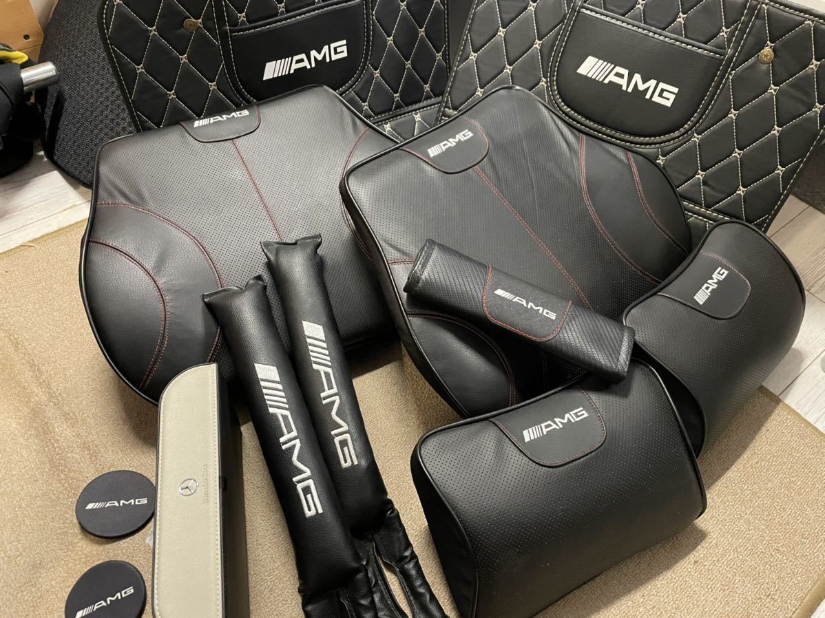 AMG メルセデス ベンツ 首 腰 クッション ブラック 車内用品　色々　送料込み！