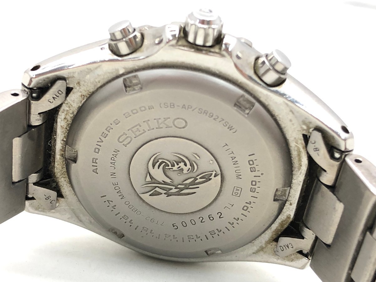 SEIKO SCUBA 7T92-0BD0 クォーツ 腕時計 クロノグラフ メンズ ジャンク 
