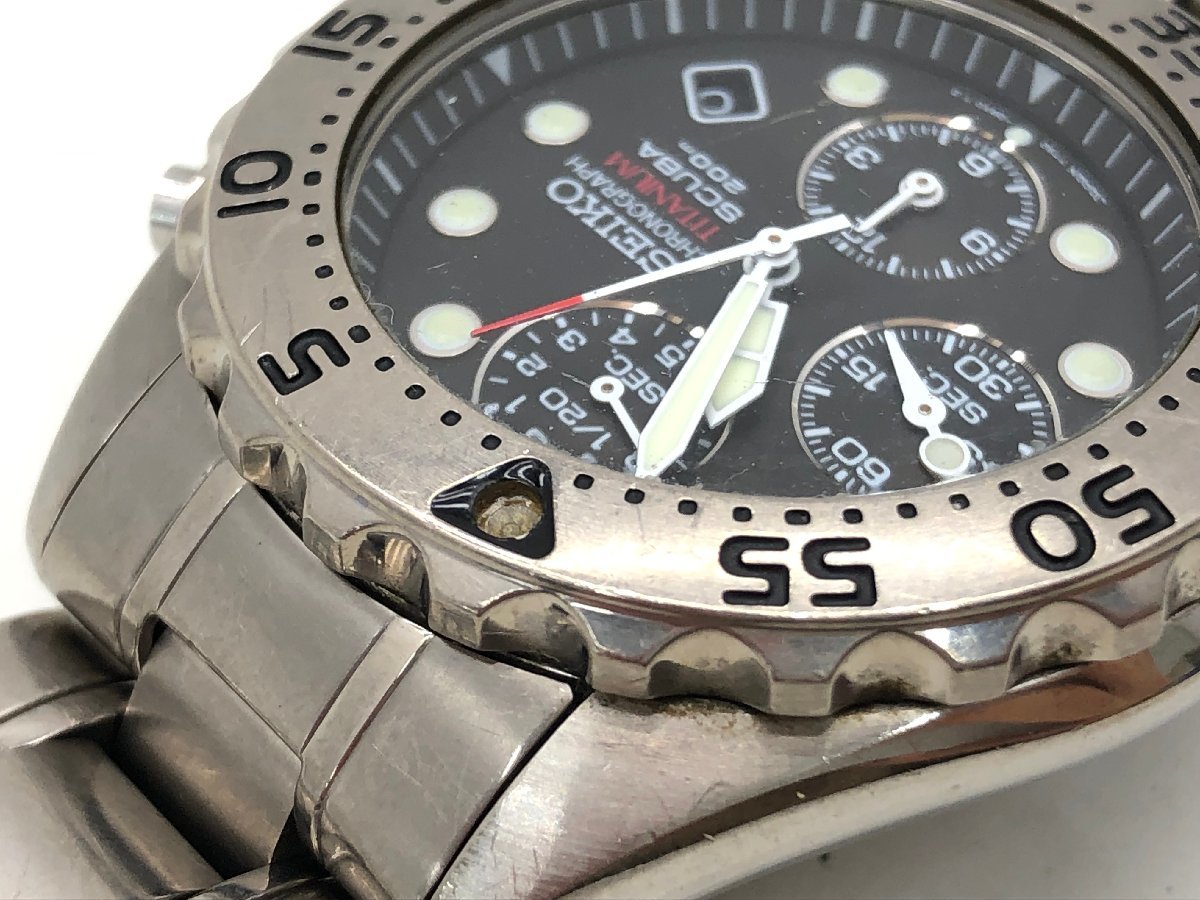 SEIKO SCUBA 7T92-0BD0 クォーツ 腕時計 クロノグラフ メンズ ジャンク 