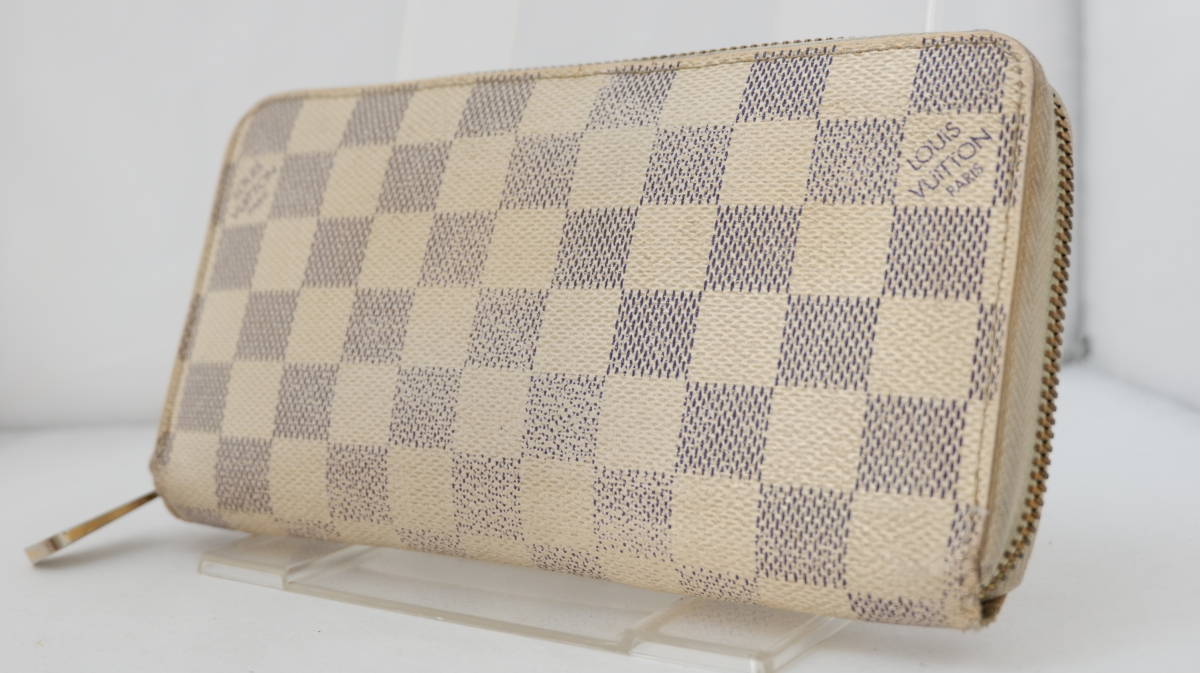 ★税込売切★LouisVuittonルイヴィトン★ダミエ白系ジッピーウォレット/フルジップ長財布★現状OKUsed VUITTON LOUIS ルイヴィトン M53361 ポルトドキュマン BK☆入手困難☆関税込