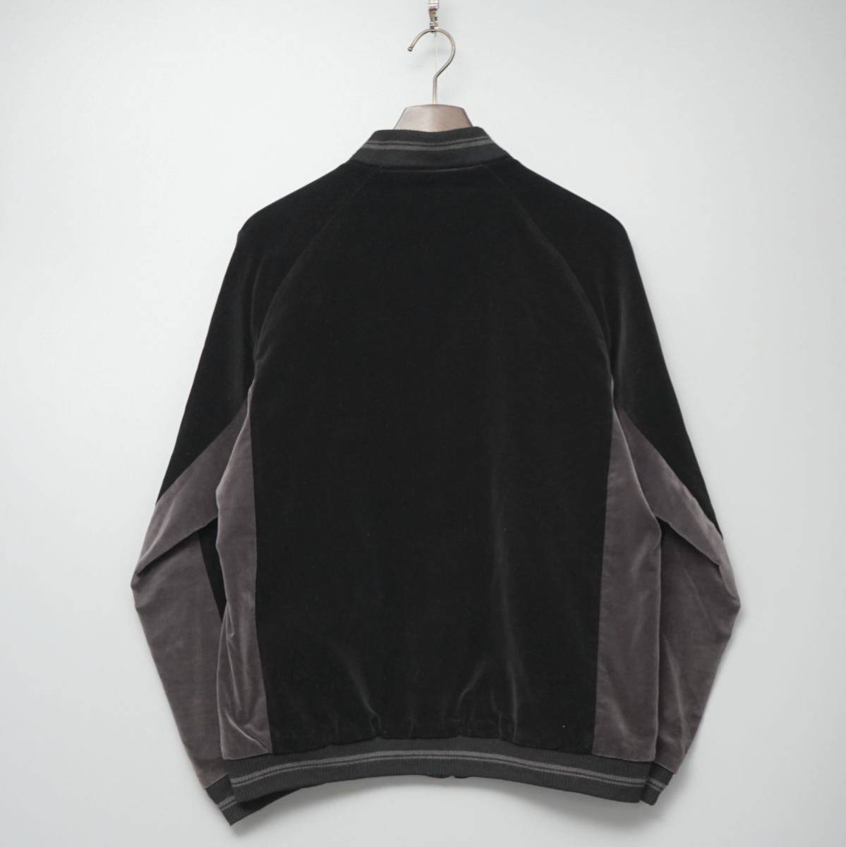 GM0799◎LAD MUSICIAN ラッドミュージシャン メンズ44 SOUVENIR JACKET リバーシブル スカジャン ベロア×サテン 2214-352 黒×グレー