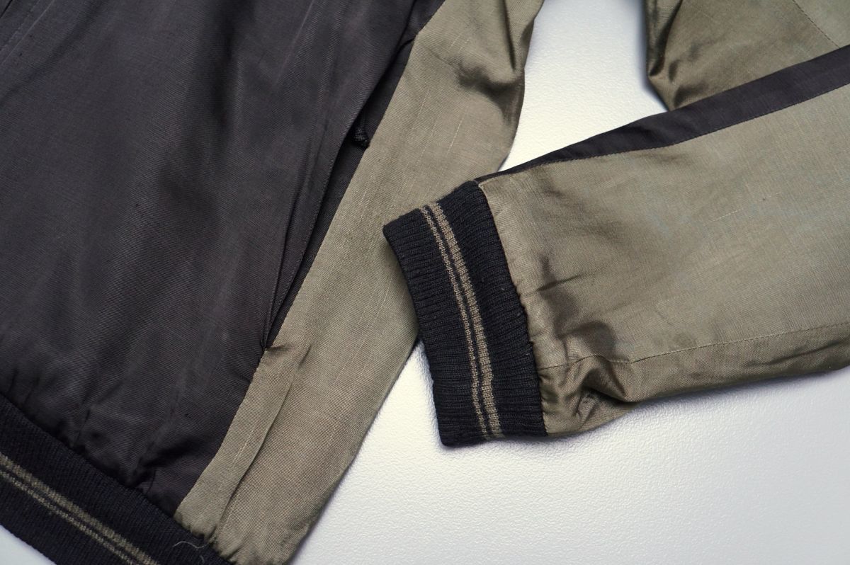 GM0799◎LAD MUSICIAN ラッドミュージシャン メンズ44 SOUVENIR JACKET リバーシブル スカジャン ベロア×サテン 2214-352 黒×グレー