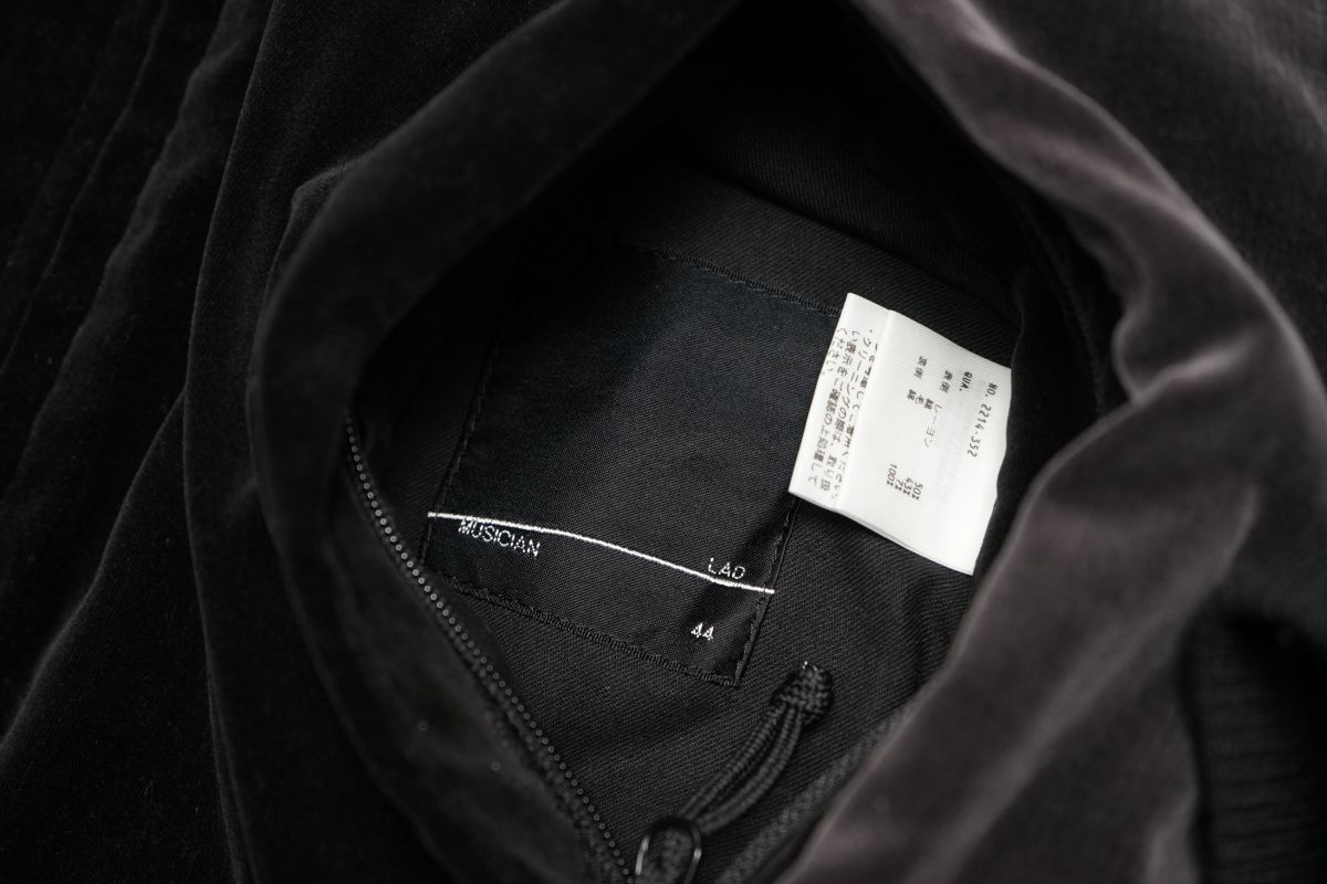 GM0799◎LAD MUSICIAN ラッドミュージシャン メンズ44 SOUVENIR JACKET リバーシブル スカジャン ベロア×サテン 2214-352 黒×グレー