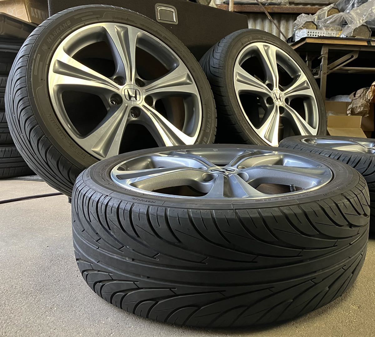 オデッセイ 225/45R18 7J+55 5穴 PCD114.3 ハブ径約64 球面ナット有り 