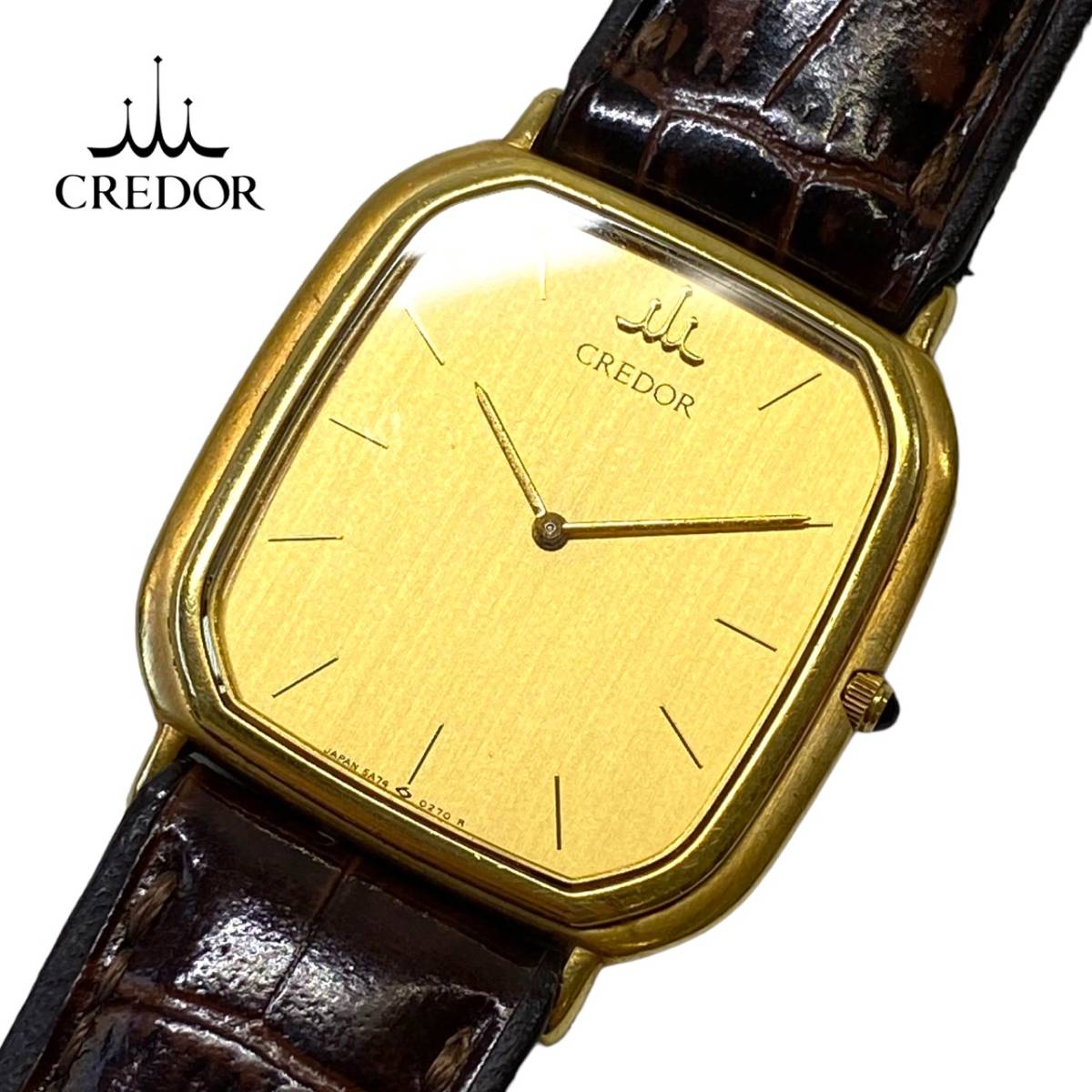 k18 金 & STEEL SEIKO CREDOR セイコー クレドール 中古)SEIKO