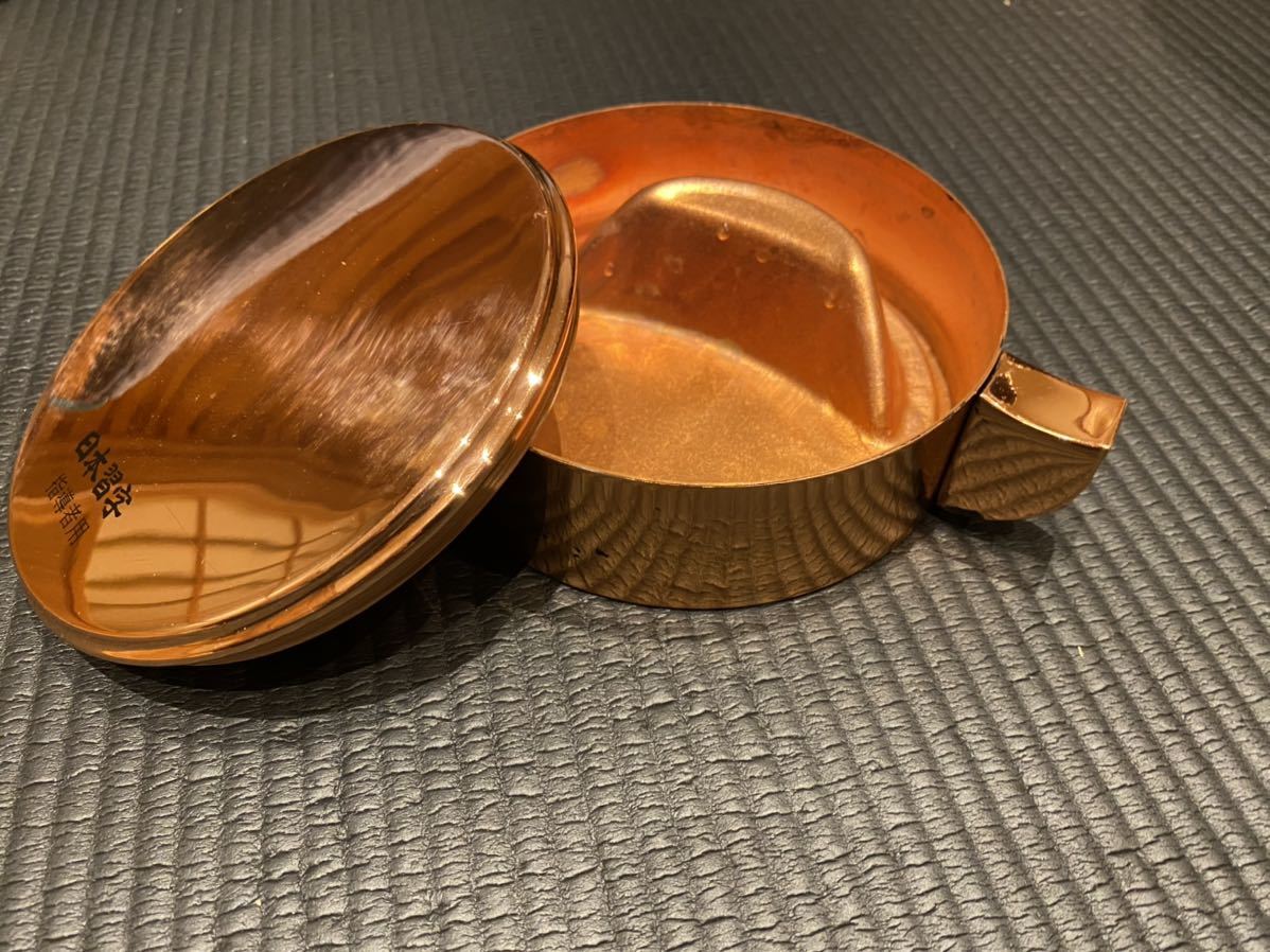 セール 名古屋 書道用品 墨池 中 銅製 直径140mm 美品 指導者用