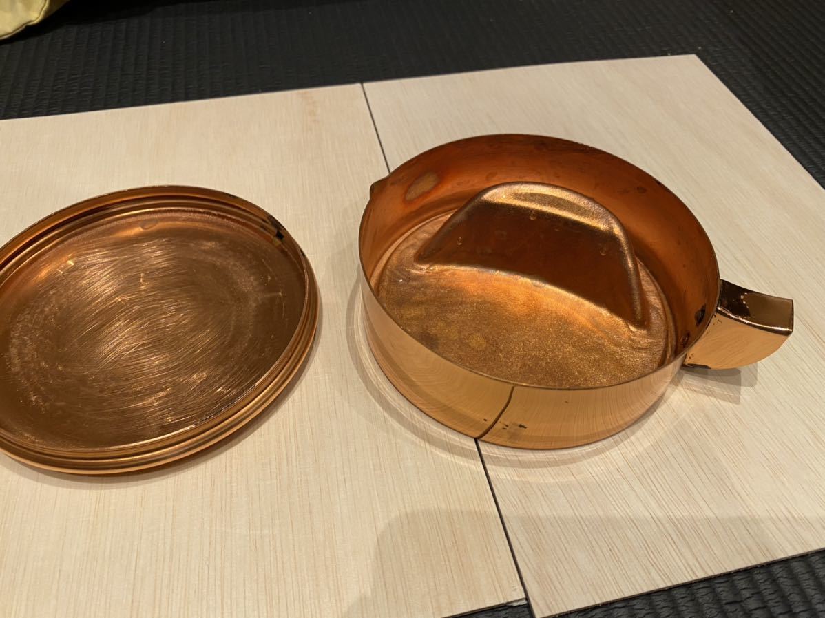 セール 名古屋 書道用品 墨池 中 銅製 直径140mm 美品 指導者用