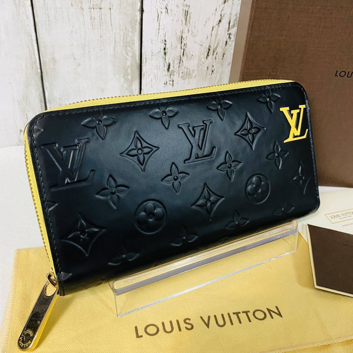 ルイヴィトン LOUIS マットブラック 1円☆美品☆ ジッピーウォレット 