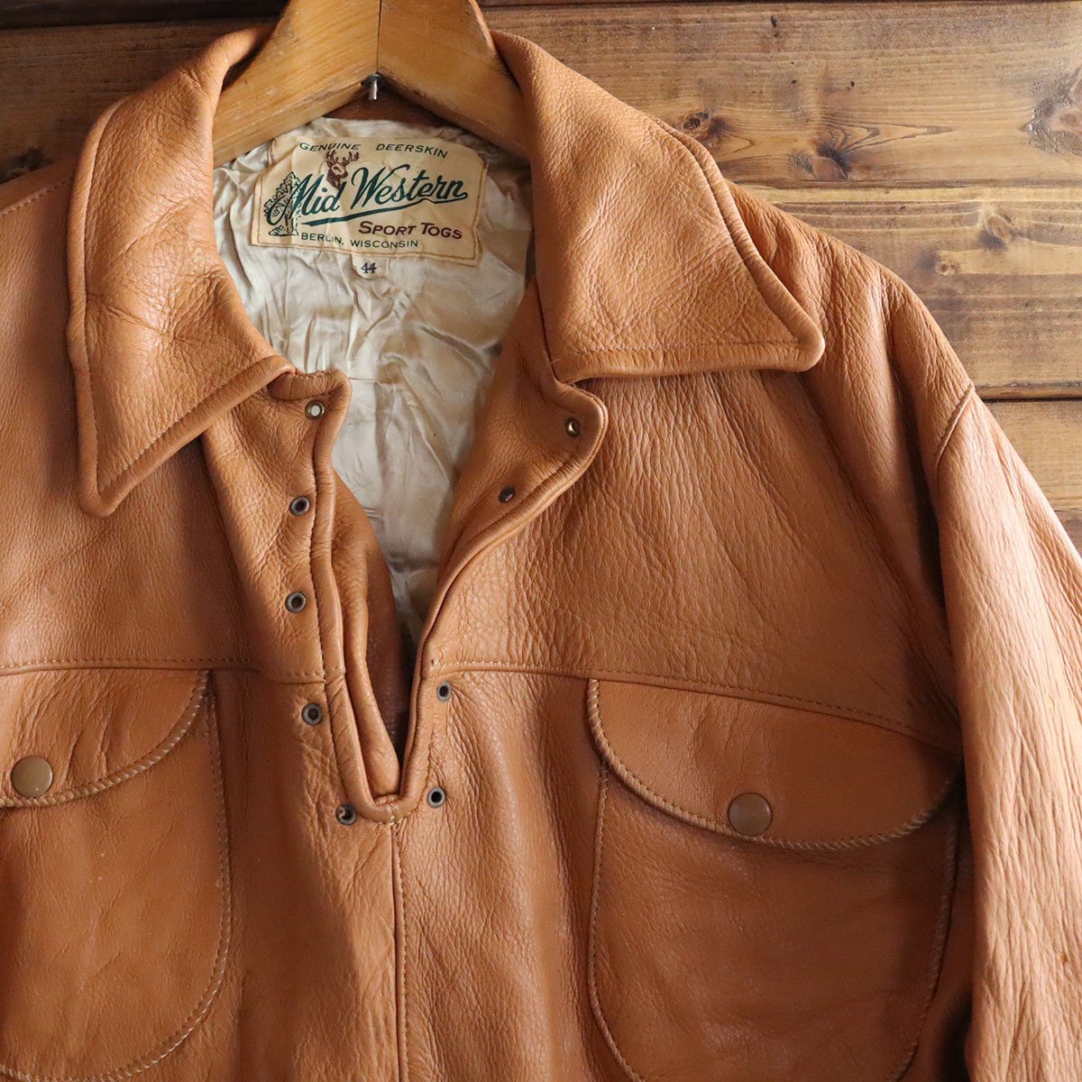 K2T/T9.13-1 80s ビンテージ アメリカ古着 Mid Western レザー  