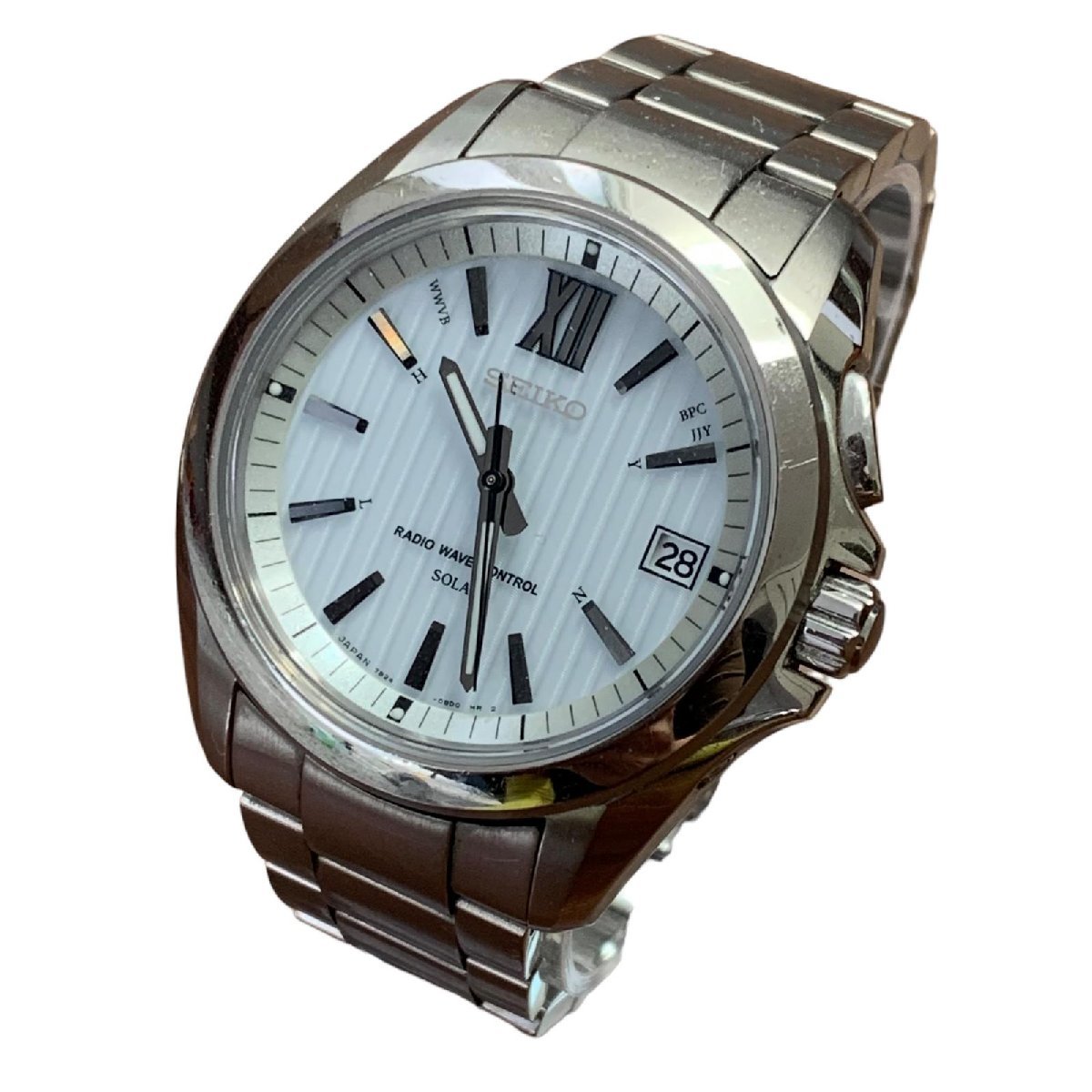 SEIKO セイコー メンズ 腕時計 ブライツ SS 白文字盤 7B24-0AT0 