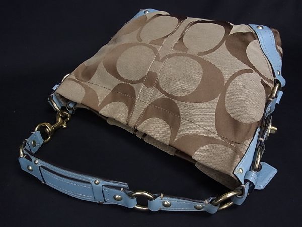 1円 □美品□ COACH コーチ 10619 シグネチャー キャンバス×レザー 