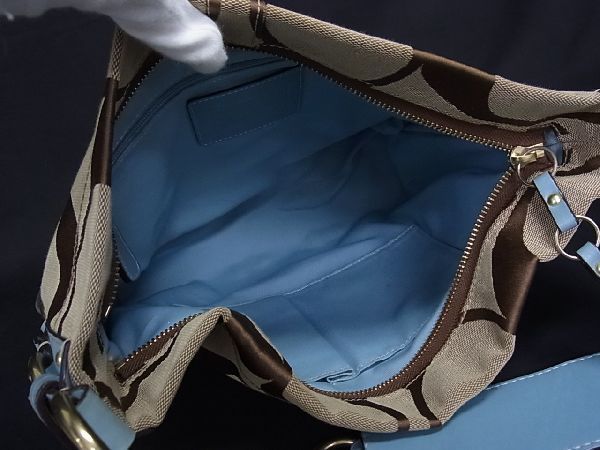 1円 □美品□ COACH コーチ 10619 シグネチャー キャンバス×レザー 