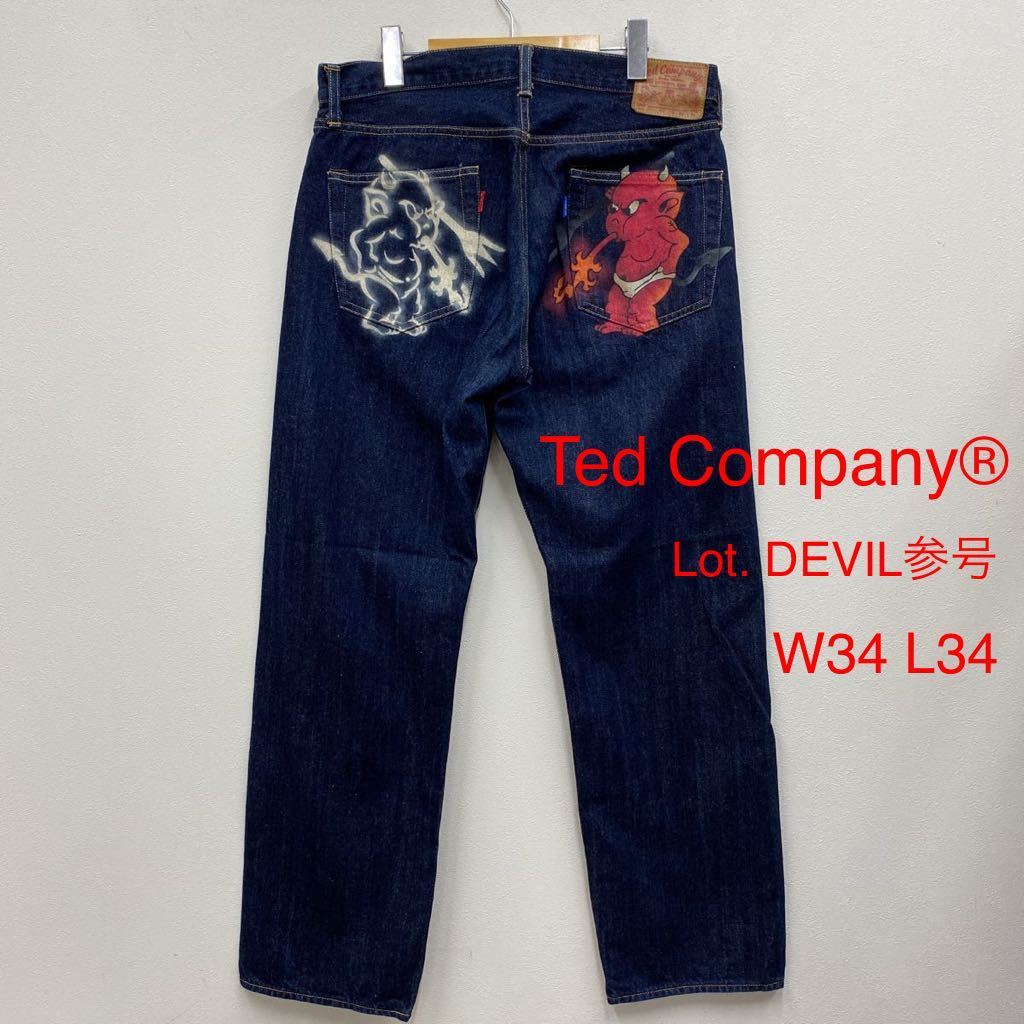 A132＊ Ted Company 招福 LUCKY DEVIL JEANS Lot. DEVIL参号 サイズ 