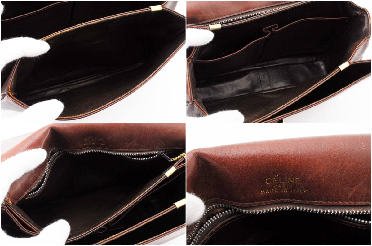 【1円スタート】CELINE ヴィンテージ セリーヌ レザー ショルダーバッグ 斜めかけバッグ ロゴ クラシックボックス 馬車 22-6974 レザー セリーヌ ショルダーバッグ - 美品 bag